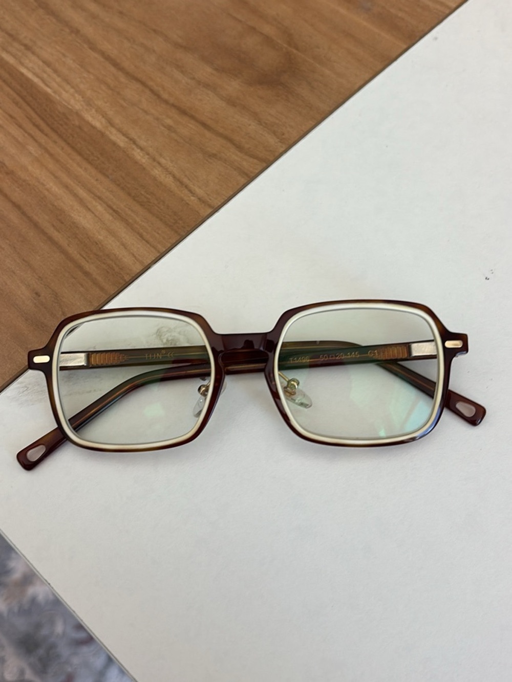 blue light Vintage Style Brown and Cream Eyeglasses - Unbranded